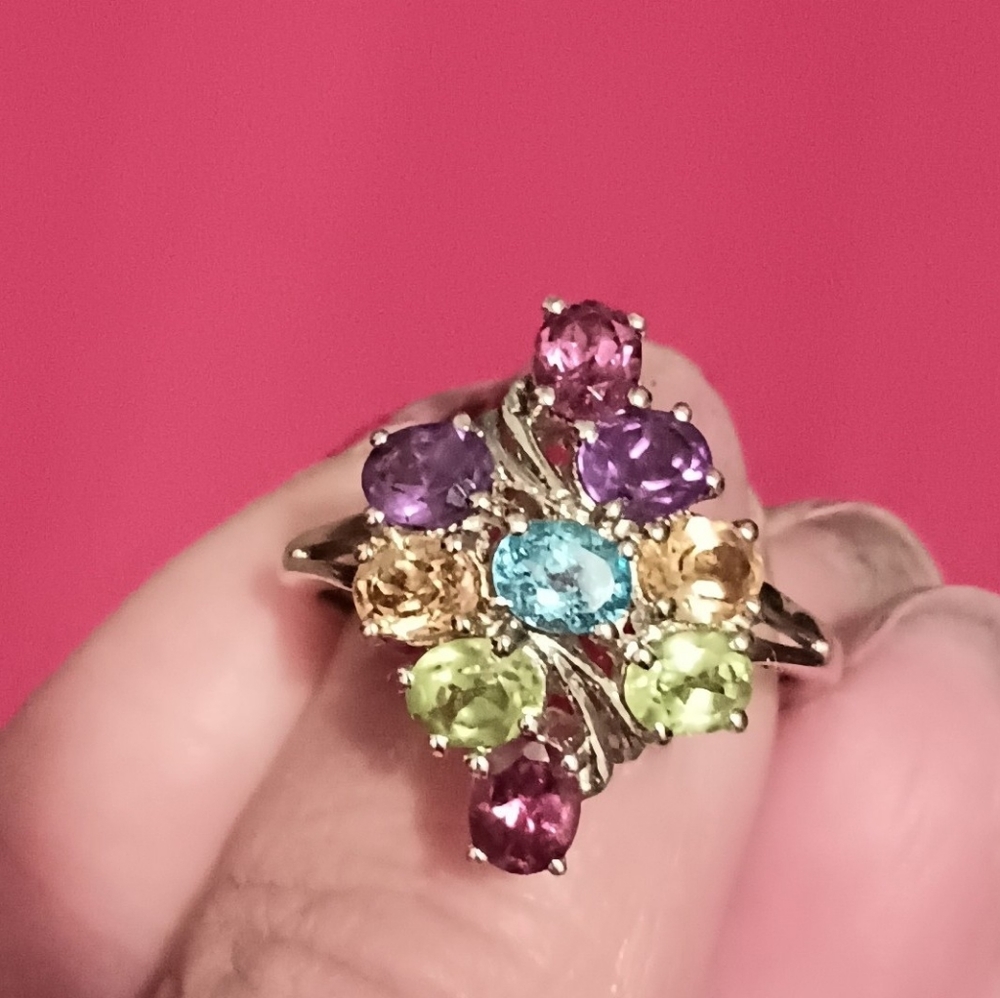 Multi Gemstone Ring, - image 6